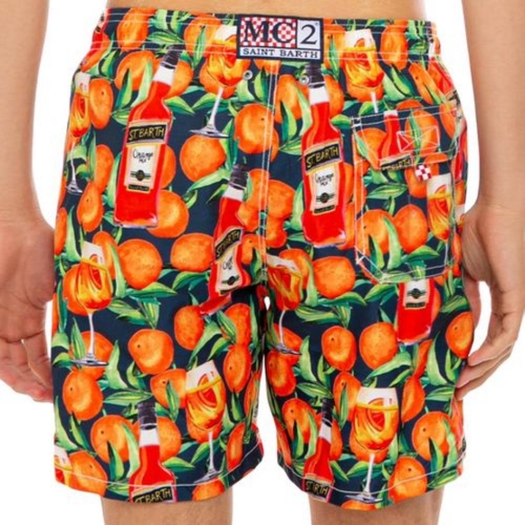 MC2 Saint Barth Citrus and Bottle Print Swim Shorts